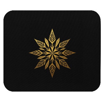 Discover Gold Metallic Leaf Snowflake Design Mouse Pads
