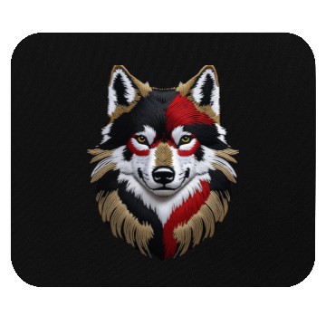Discover German Wolf Head in Black Red and Gold Mouse Pads