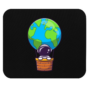 Discover Earth Balloon Illustration Mouse Pads