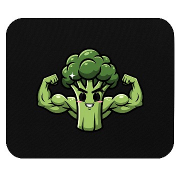 Discover Muscular Broccoli Mouse Pads