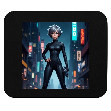 Discover Futuristic Cyberpunk Heroine Design Mouse Pads