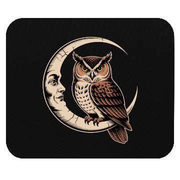 Discover Moon Owl Crescent Mouse Pads