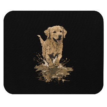 Discover Joyful Golden Retriever Splash Design Mouse Pads