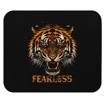Discover Fearless Tiger Expression Design Mouse Pads