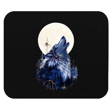 Discover Lunar Howl Forest Mythical Wolf Mouse Pads