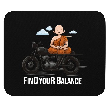 Discover Meditative Monk on Motorcycle Design Mouse Pads