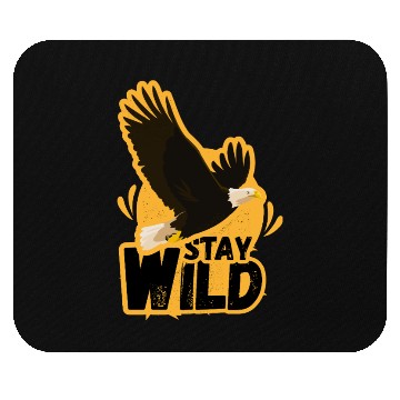 Discover Eagle with Stay Wild Message Mouse Pads