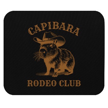 Discover Capybara Rodeo Club Design Mouse Pads