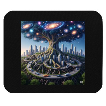 Discover Celestial Urban Tree of the Cosmos Mouse Pads