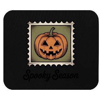 Discover Spooky Season Pumpkin Stamp Design Mouse Pads