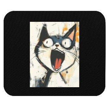Discover Funny Screaming Cat – Meme Expression Mouse Pads