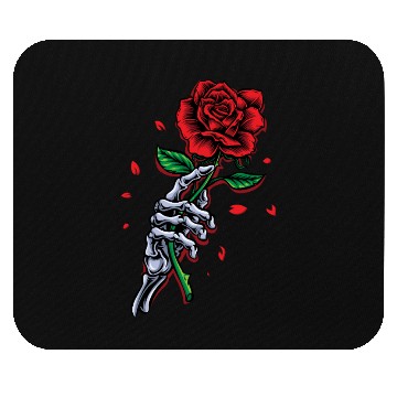 Discover Skeleton Hand with Rose – Gothic Romance Art Mouse Pads