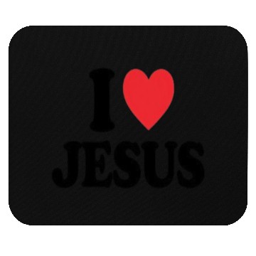Discover Heart and Cross with I Love Jesus Message Mouse Pads