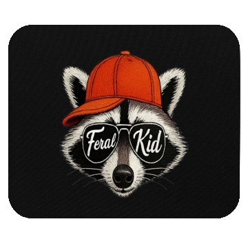 Discover Feral Kid Raccoon Graphic Mouse Pads