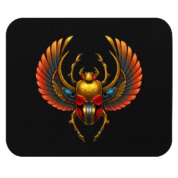 Discover Cyberpunk Pharaonic Scarab with Mechanical Wings Mouse Pads
