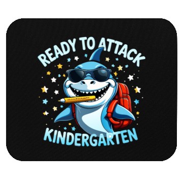 Discover back-to-school-Shark With Backpack Kindergarten  Mouse Pads