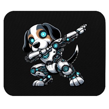 Discover Cool beagle robot astronaut dabbing cartoon Mouse Pads