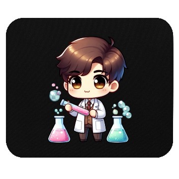 Discover Cute Scientist Chibi Illustration Mouse Pads