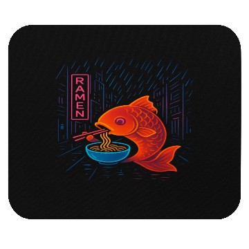 Discover Neon Sushi Fish in Cityscape Mouse Pads
