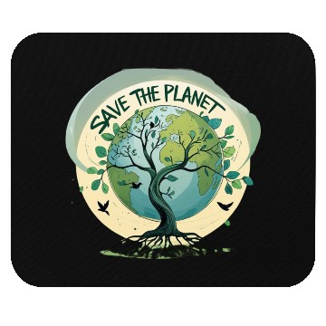 Discover Earth Tree Save the Planet Illustration Mouse Pads