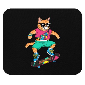 Discover Radical Retro Skater Cat Mouse Pads