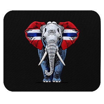 Discover Thailand Elephant Red White Blue National Flag Cul Mouse Pads