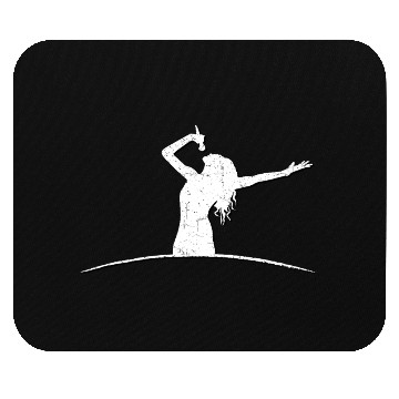 Discover Singing woman with round line Mouse Pads