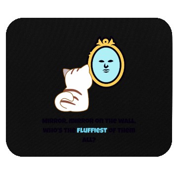 Discover White Cat with Magic Mirror Mouse Pads