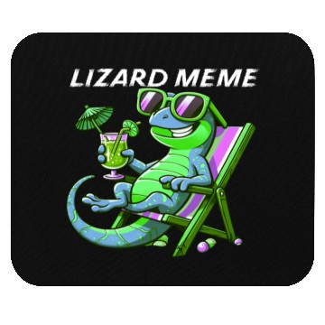 Discover Lizard Meme Lounge Scene Mouse Pads