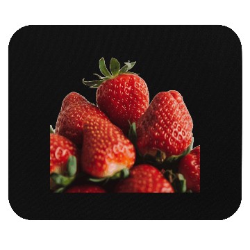 Discover Vivid Strawberry Cluster Print Mouse Pads