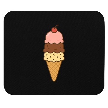 Discover Ice Cream Cone Trio Illustration Mouse Pads