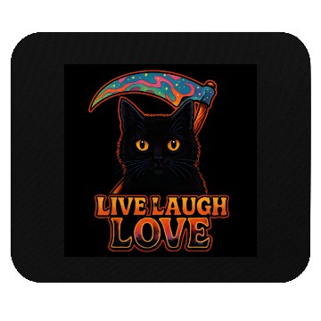 Discover Black Cat Psychedelic Live Laugh Love Mouse Pads