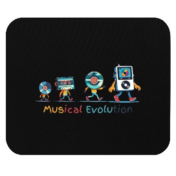 Discover Retro Music Evolution Illustration Mouse Pads