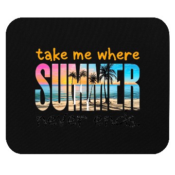 Discover Sunset Beach Paradise Typography Mouse Pads