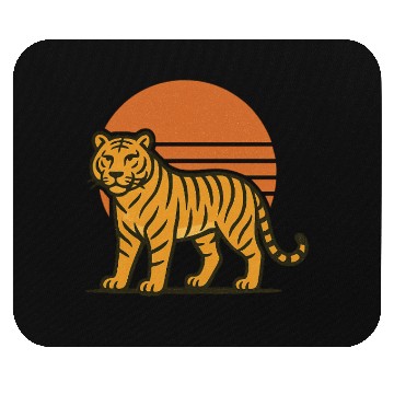 Discover Sunset Tiger Illustration Mouse Pads