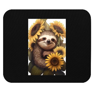 Discover Sunflower Sloth Embrace Mouse Pads Design