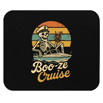 Discover "Booze Cruise Mouse Pads - Funny Skeleton Boat Captai