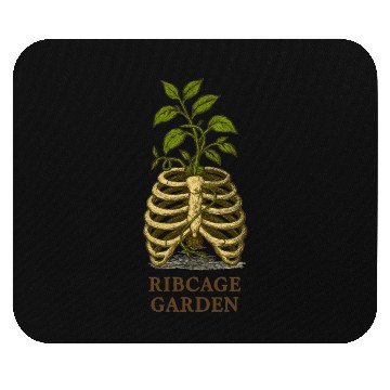 Discover Ribcage Garden Nature Illustration Mouse Pads