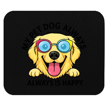 Discover Joyful Dog with Sunglasses Illustration Mouse Pads