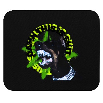 Discover Aggressive Doberman with Spiked Text Mouse Pads