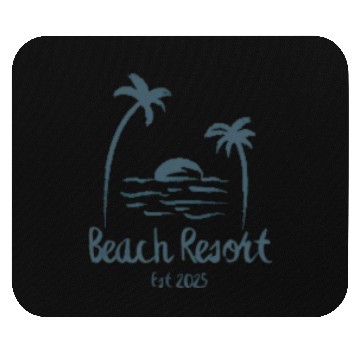 Discover Tropical Beach Resort Vintage Logo Mouse Pads