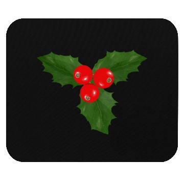 Discover Christmas Holly Leaf and Berry Design Mouse Pads