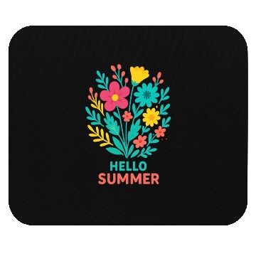Discover Summer Floral Bouquet Illustration Mouse Pads