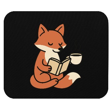 Discover Gentle Fox Reading with Coffee Mouse Pads