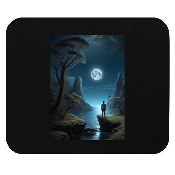Discover Lunar Night Cliff Landscape Mouse Pads