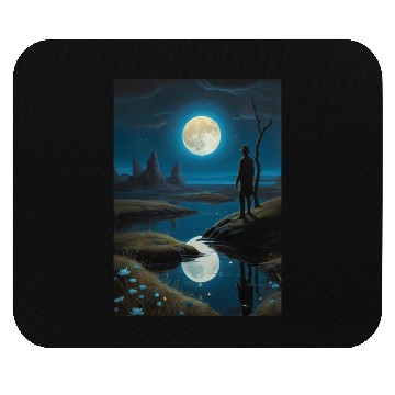 Discover Mystic Night Under the Full Moon Mouse Pads