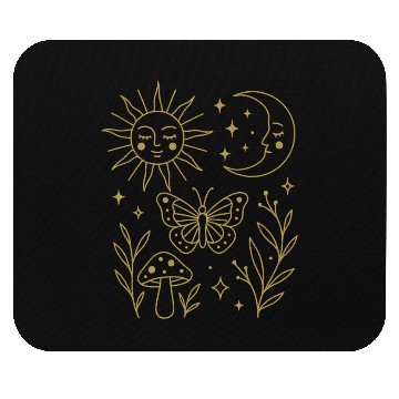 Discover Ethereal Nature Moon and Sun Illustration Mouse Pads