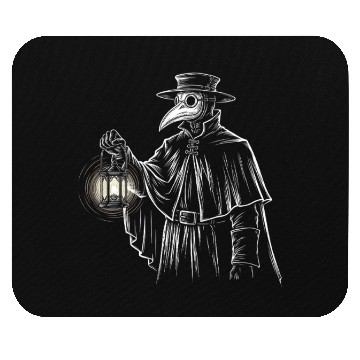 Discover Dark Medieval Plague Doctor Illustration Mouse Pads