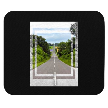 Discover Serene Country Road Scenic Print Mouse Pads