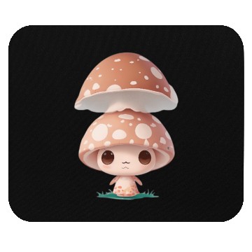 Discover Cute Mushroom Character Illustration Mouse Pads